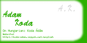 adam koda business card