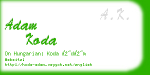 adam koda business card